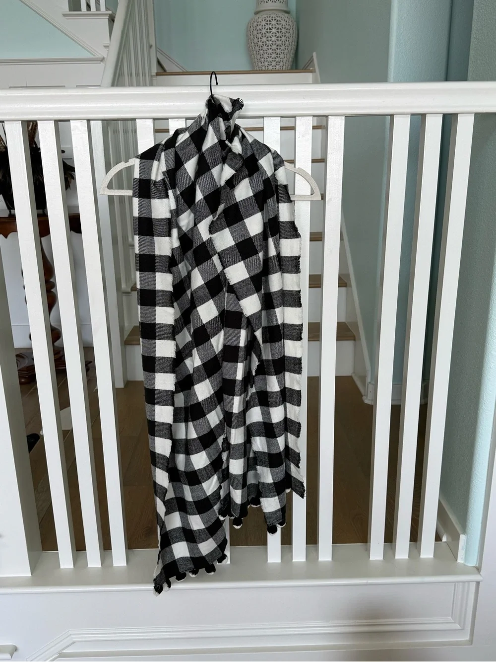 Black & White Buffalo Check Wrap Scarf - Unbranded